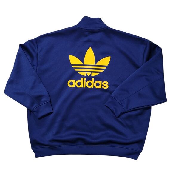 Adidas Originals Sweatshirt, Women's L-XL Blue, Adicolor Oversized Half Zip Crew - Picture 2 of 11